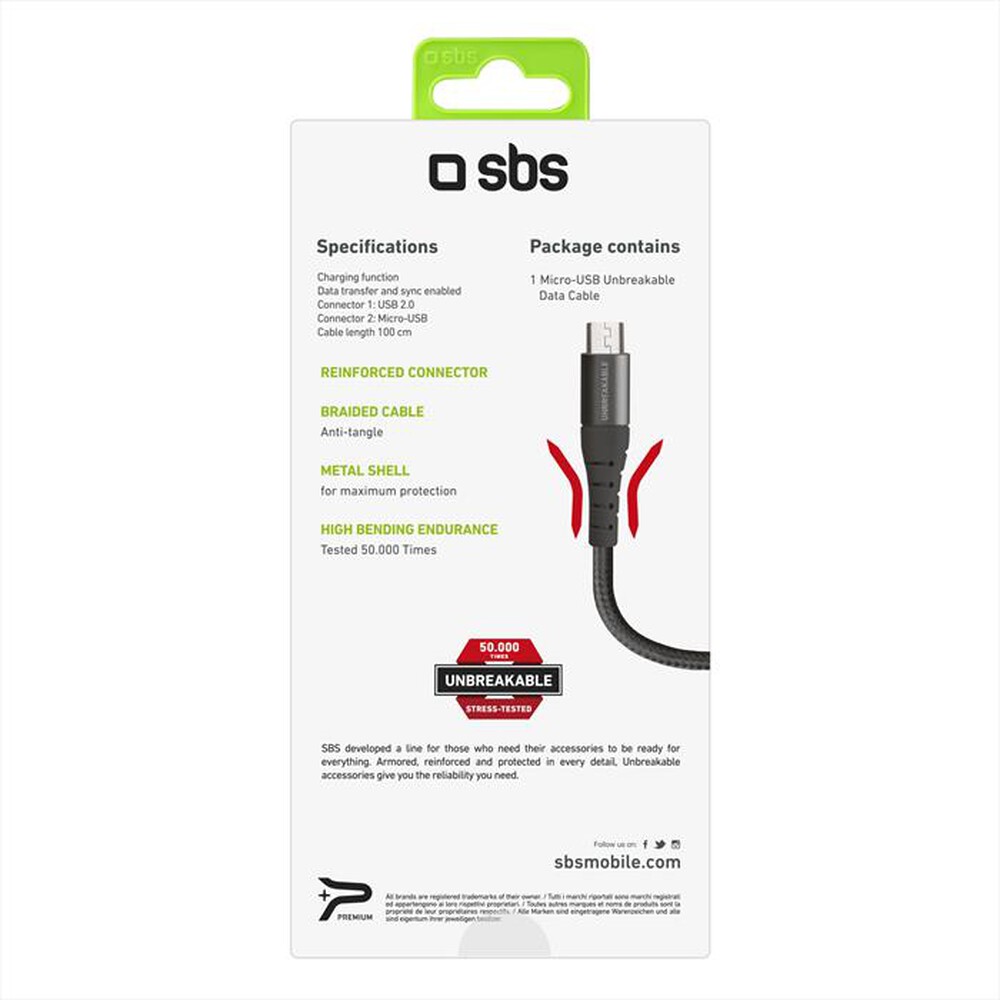 "SBS - TECABLEMICROUNTOP1K-nero"