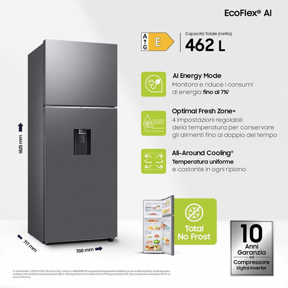 Immagine del prodotto SAMSUNG - Frigorifero 2 porte RT47CG6736S9ES Classe E 462l-METAL INOX