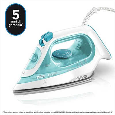 BRAUN - Ferro da stiro a vapore TEXSTYLE 3 SI3041GR-Bianco/Verde