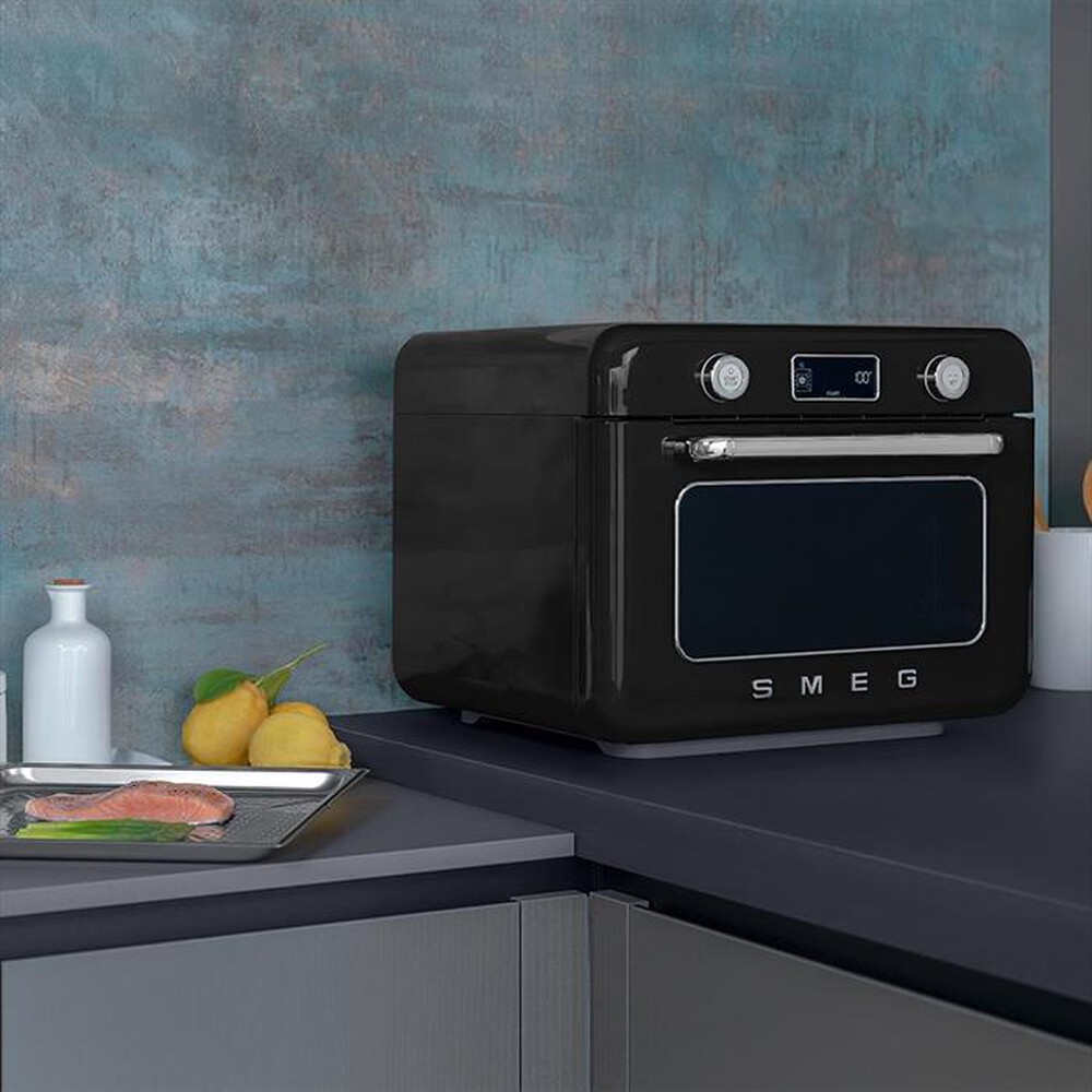 "SMEG - Forno combinato a vapore da appoggio COF01BLEU-Nero"