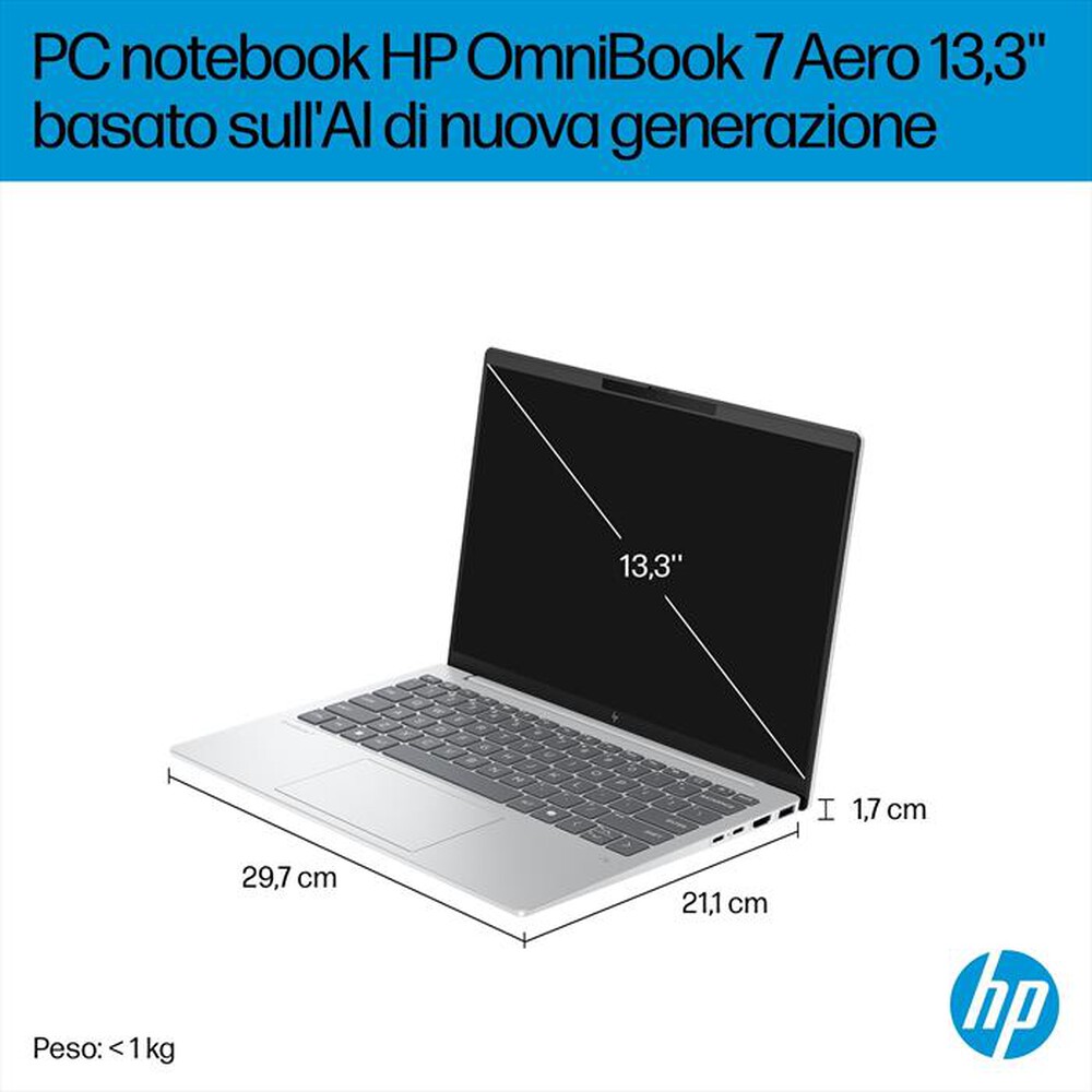 Immagine del prodotto HP - Notebook OMNIBOOK 7 13-BG1002NL 13.3" AMD Ryzen AI-Glacier Silver