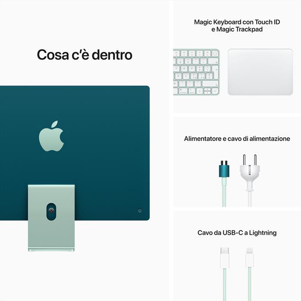 "APPLE - iMac 24\" display Retina 4,5K M1 256 GPU 8CORE 2021-Verde"