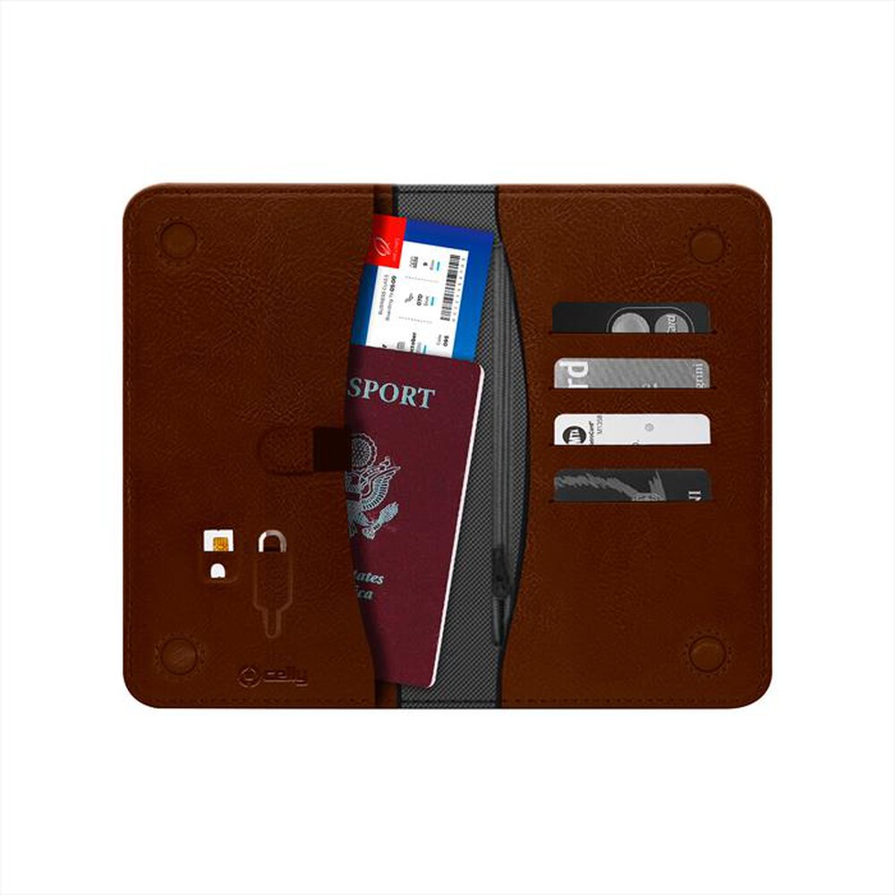 "CELLY - PASSPORTDBR - PORTADOCUMENTI MAGNETICO DUOMO-MARRONE/SIMILPELLE"