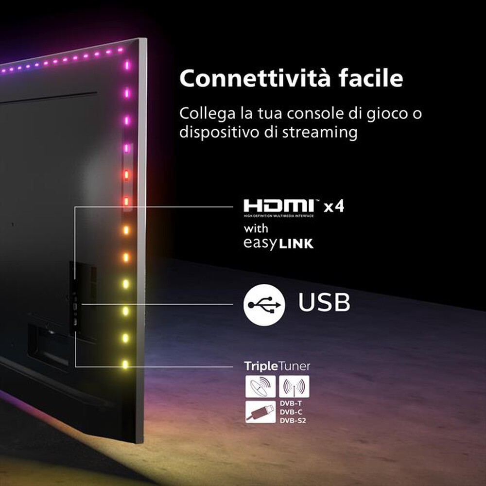 Immagine del prodotto PHILIPS - Ambilight Smart TV LED UHD 4K 55" 55PUS8857/12-Silver