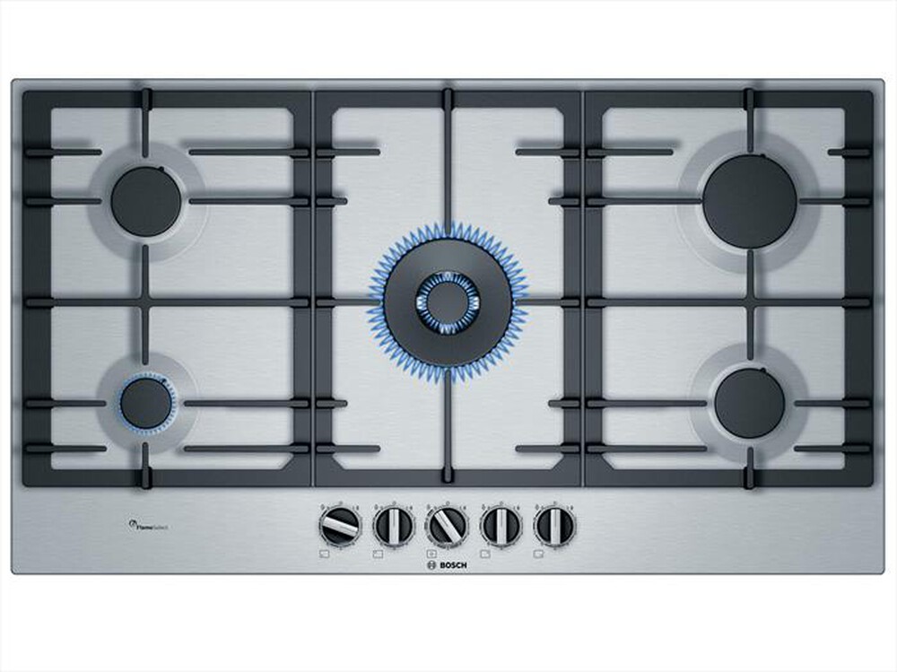 "BOSCH - Piano cottura a gas PCR9A5B90 5 fuochi 91,5cm-Acciaio inox"