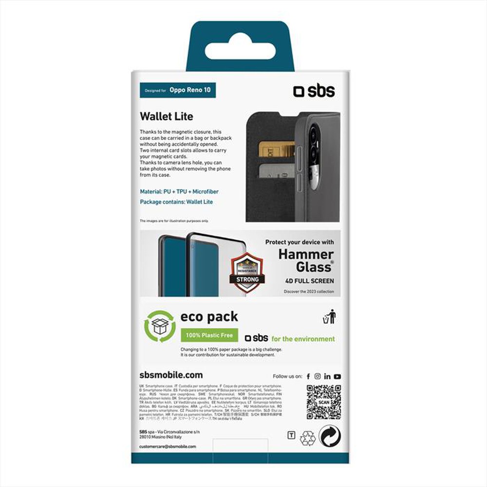 "SBS - Custodia Book TEBKLITEOPR10K per Oppo Reno 10-Nero"