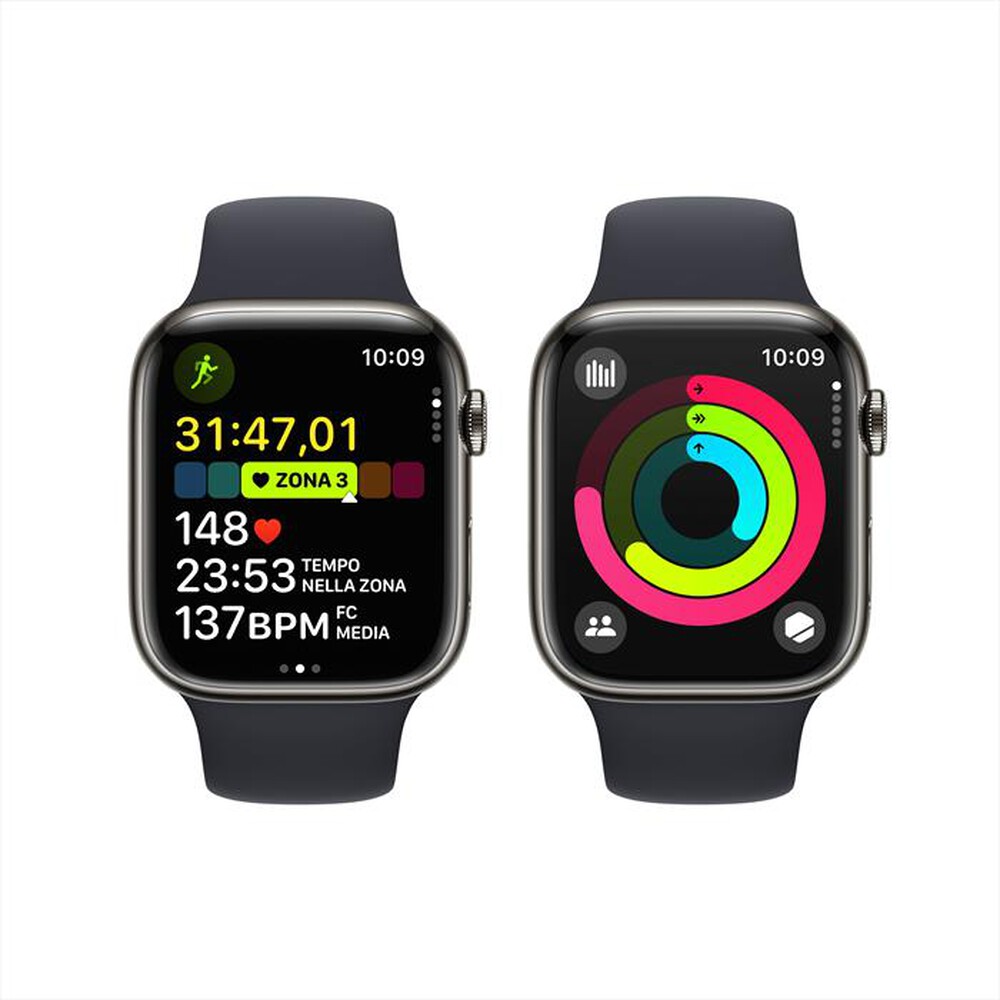 "APPLE - Watch Series 9 GPS + Cellular Cassa 45mm - M/L-Band Mezzanotte"