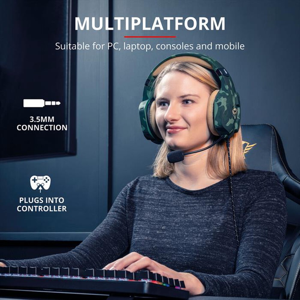 "TRUST - GXT323C CARUS HEADSET JUNGLE CAMO-jungle camouflage"