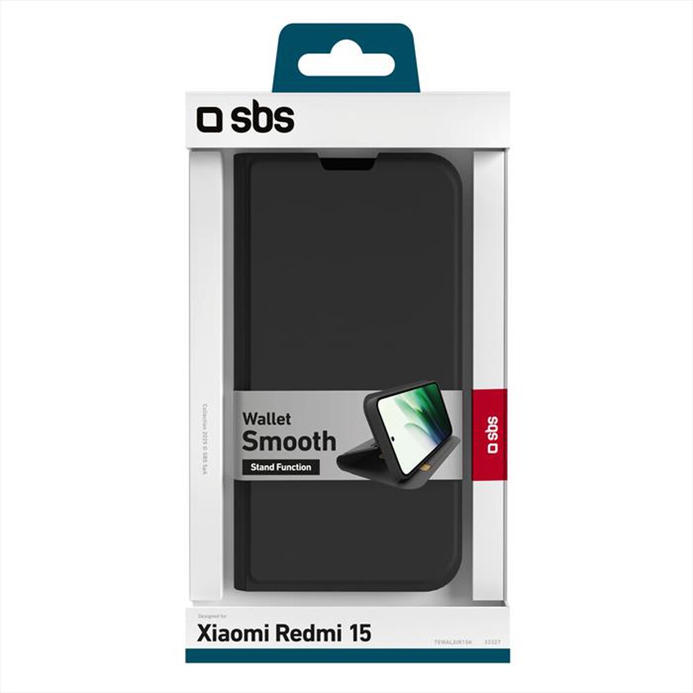 Immagine del prodotto SBS - Cover Wallet smooth per Xiaomi Redmi 15-Nero