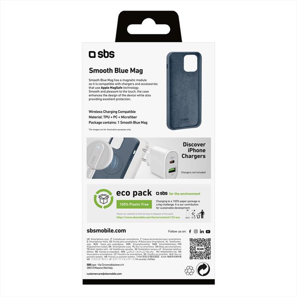 "SBS - Cover Smooth Mag TEMAGCOVRUBIP1461B per iPhone 14-Blu"