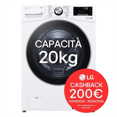 LG - Lavatrice AI DD F0P3020TSWC XL 20kg Classe B-Bianco