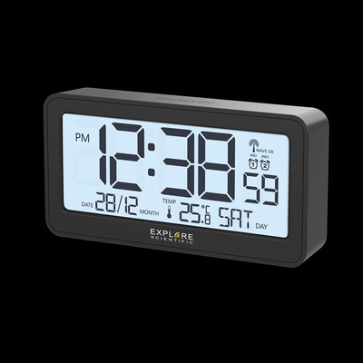 EXPLORE SCIENTIFIC - RDC1000 SVEGLIA RADIOCONTROLLATA CON DISPLAY-Black