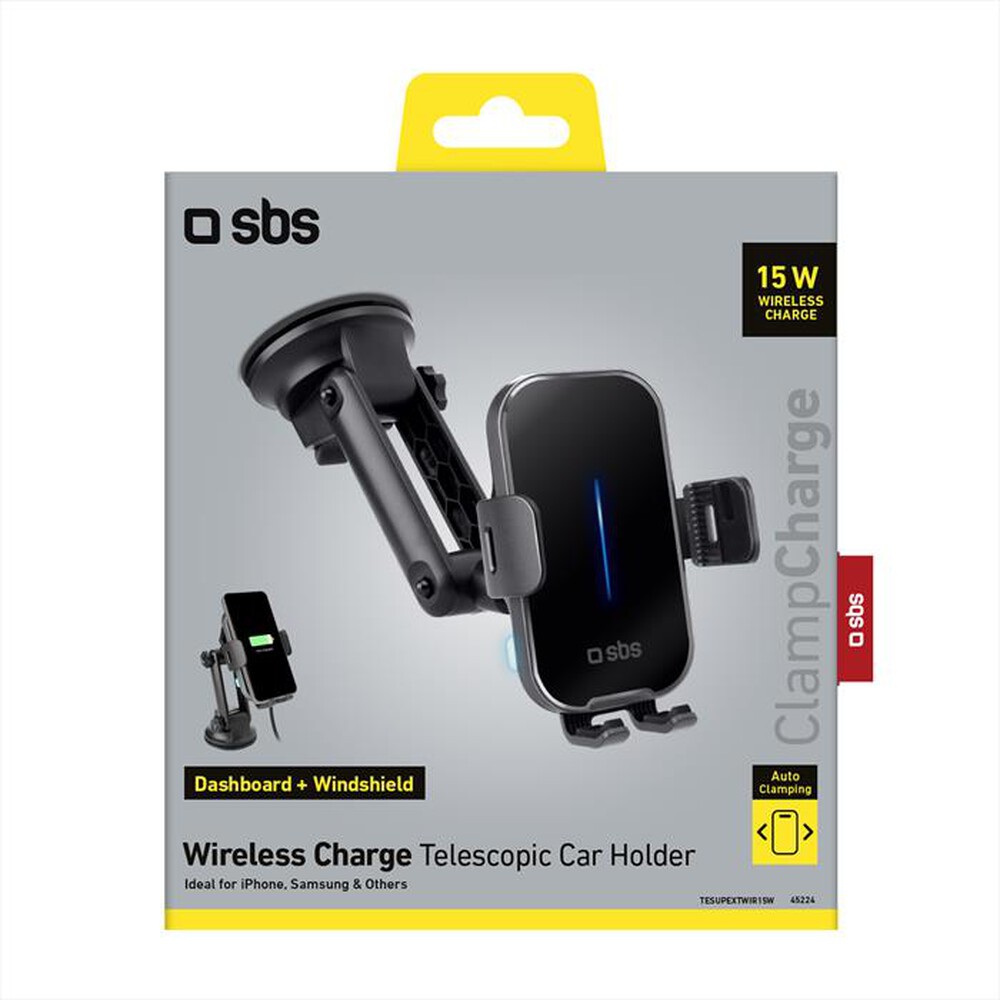 "SBS - Supporto auto per telefono TESUPEXTWIR15W-Nero"