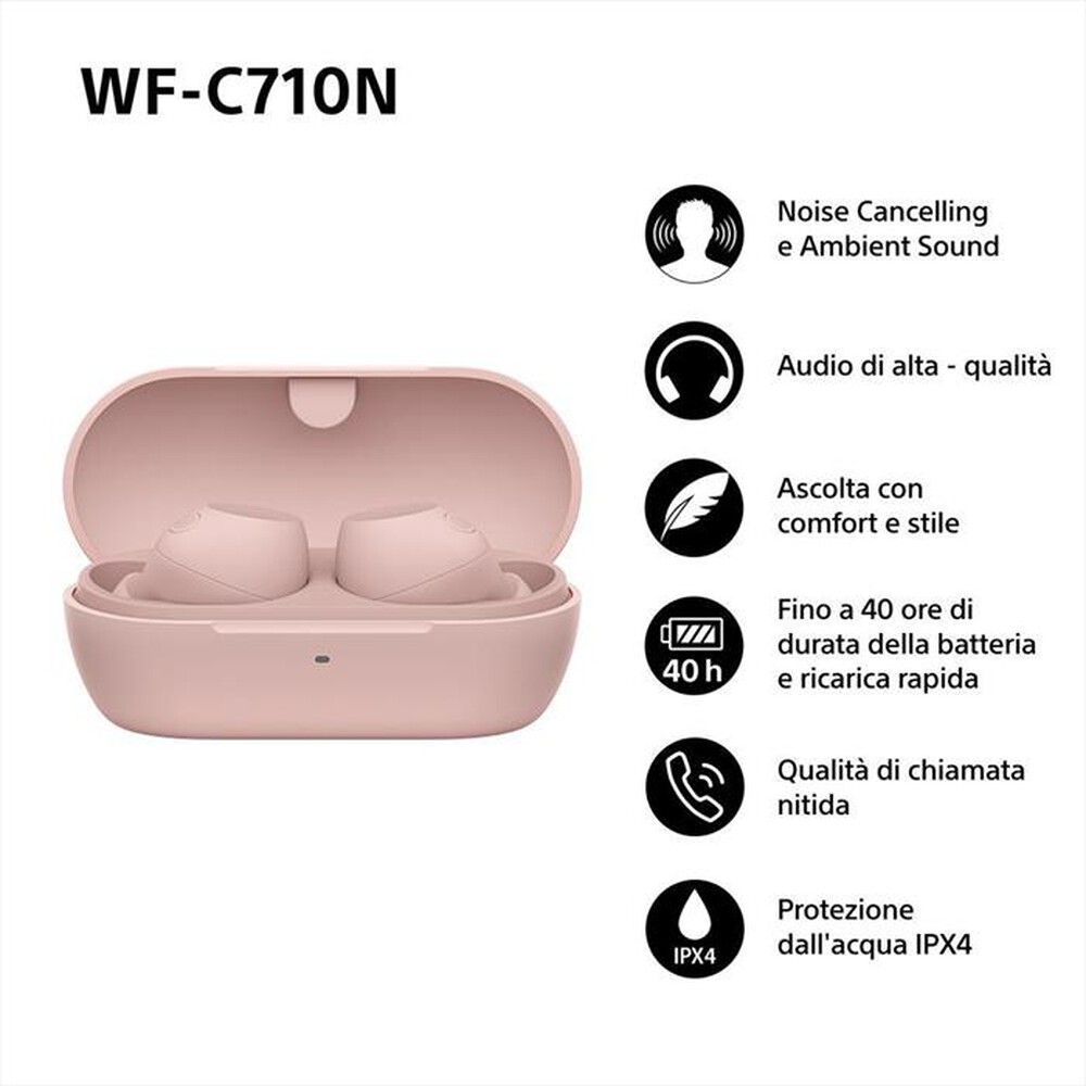 "SONY - Cuffie True Wireless WFC710NP.CE7-Rosa"