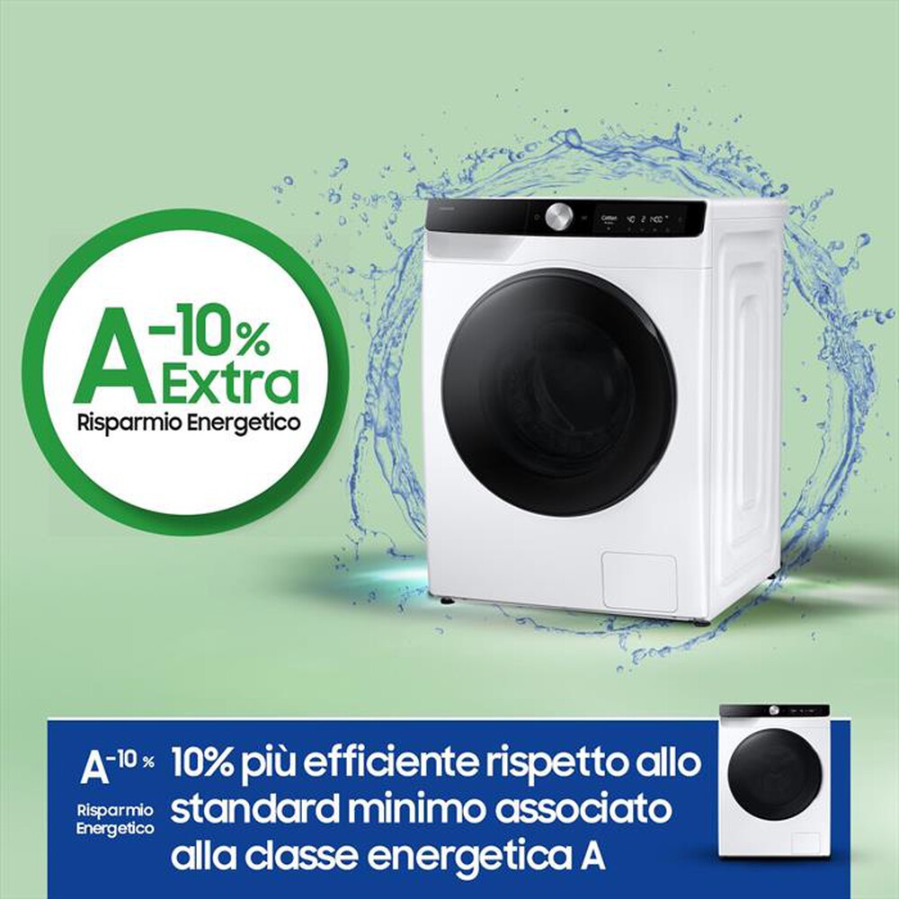 "SAMSUNG - Lavasciuga 11/6 Kg WD11DG6B85BKU3 Classe A-bianca con oblò e display nero"
