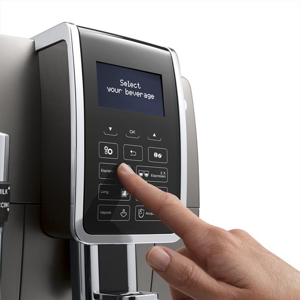 "DE LONGHI - Macchina da caffè Dinamica Aroma Bar ECAM359.37.TB-TITANIO E NERO"