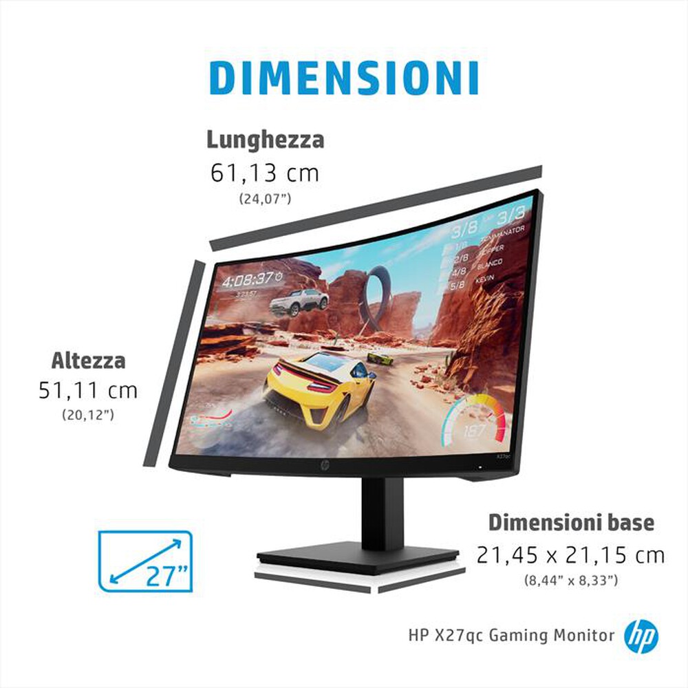 "HP - Monitor 27\" X27QC-Nero"