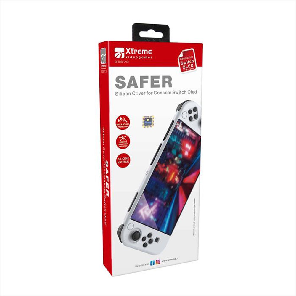 "XTREME - SAFER SILICON COVER per Nintendo Switch OLED-BIANCO"