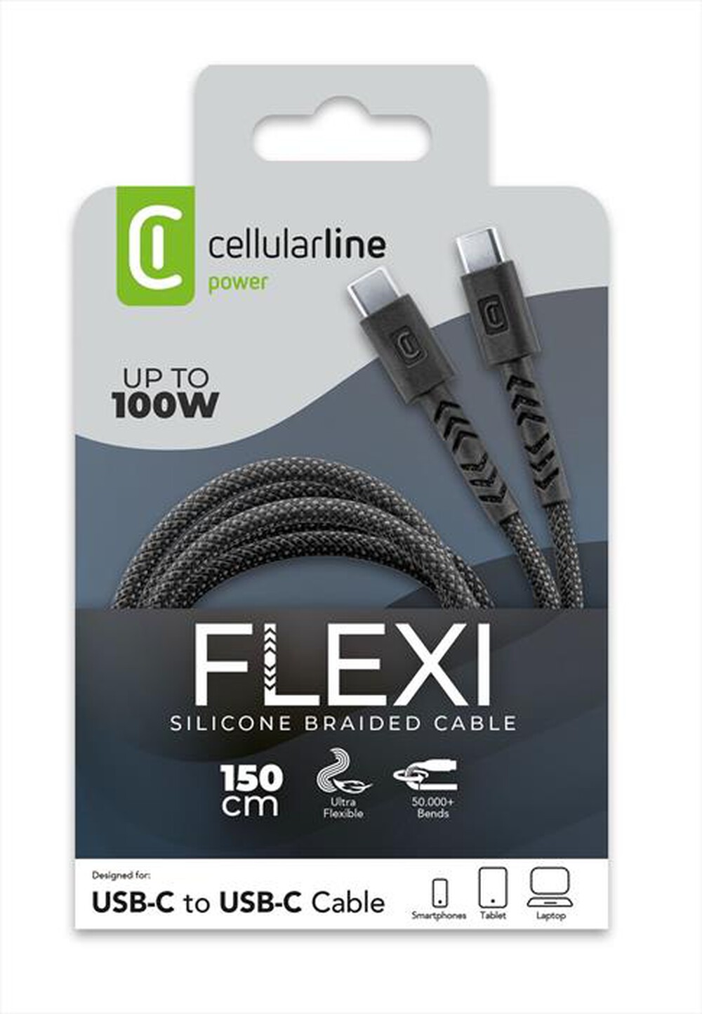 Immagine del prodotto CELLULARLINE - CAVO FLEXY 150CM 100W USB C TO USB C-Nero