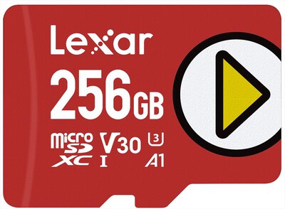 LEXAR - 256GB PLAY MICROSDX UHS-I-Red