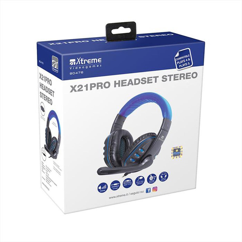 "XTREME - 90476 - Headphone 2.0-NERO/BLU"