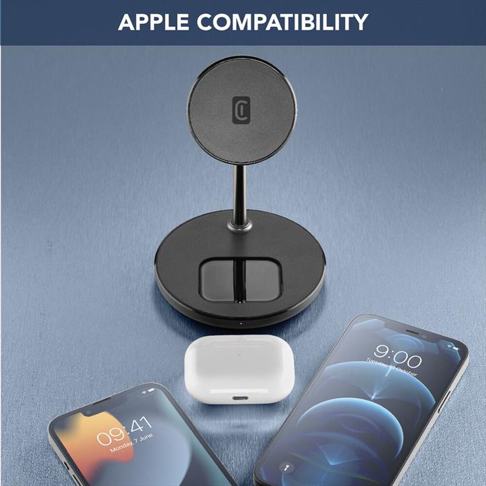 Immagine del prodotto CELLULARLINE - Supporto tavolo ricarica wireless MAGSF2IN1WIRK-Nero