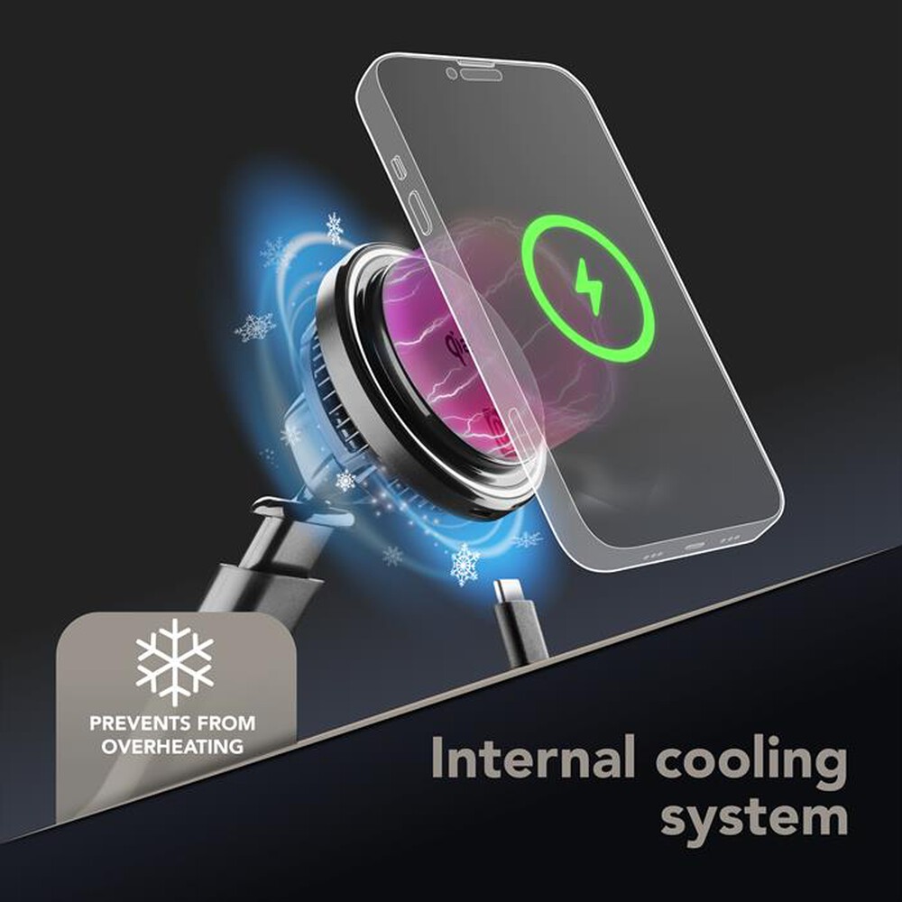 Immagine del prodotto CELLULARLINE - Supporto auto magnetico con tecnologia Qi2-Nero