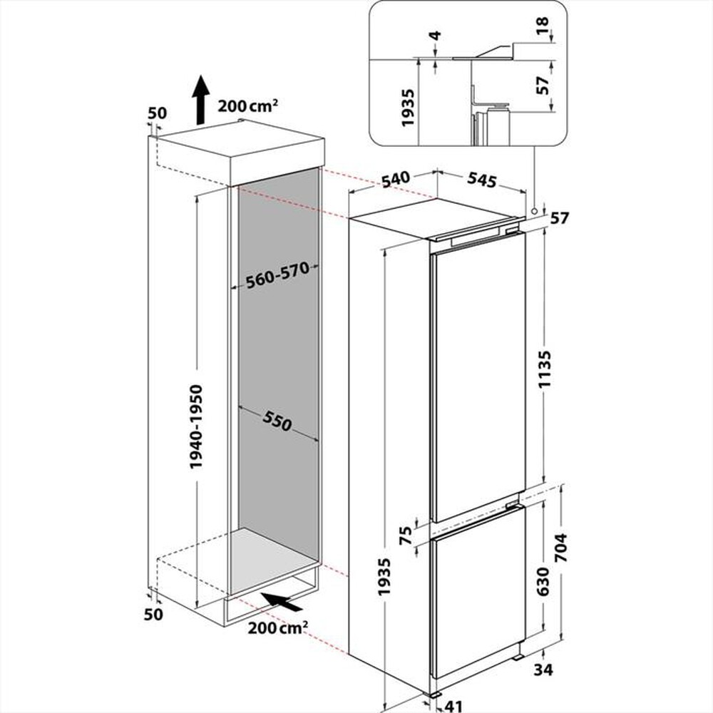 "WHIRLPOOL - Frigorifero incasso ART 9811 SF2 Classe E"