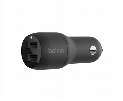 BELKIN - CARICABATTERIE DA AUTO CON DOPPIA PORTA USB-A 12W-nero
