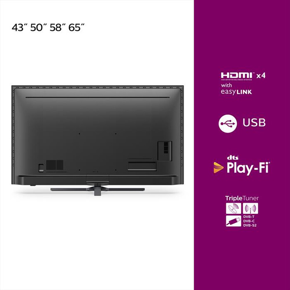 "PHILIPS - SMART TV AMBILIGHT THE ONE 4K 43\" 43PUS8556/12-Antracite"