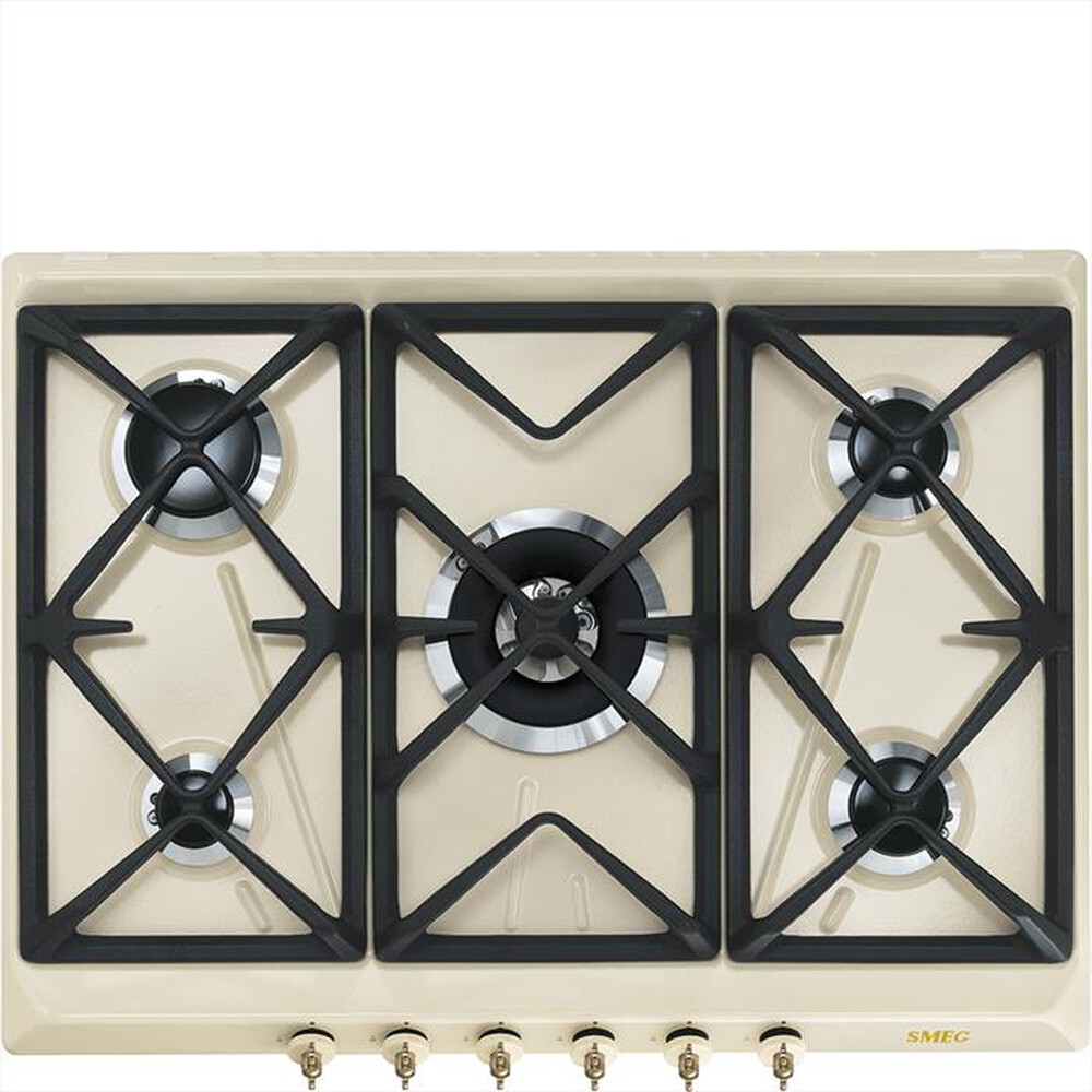 "SMEG - Piano cottura a gas SRV876POGH 5 fuochi 68,5cm-Panna"