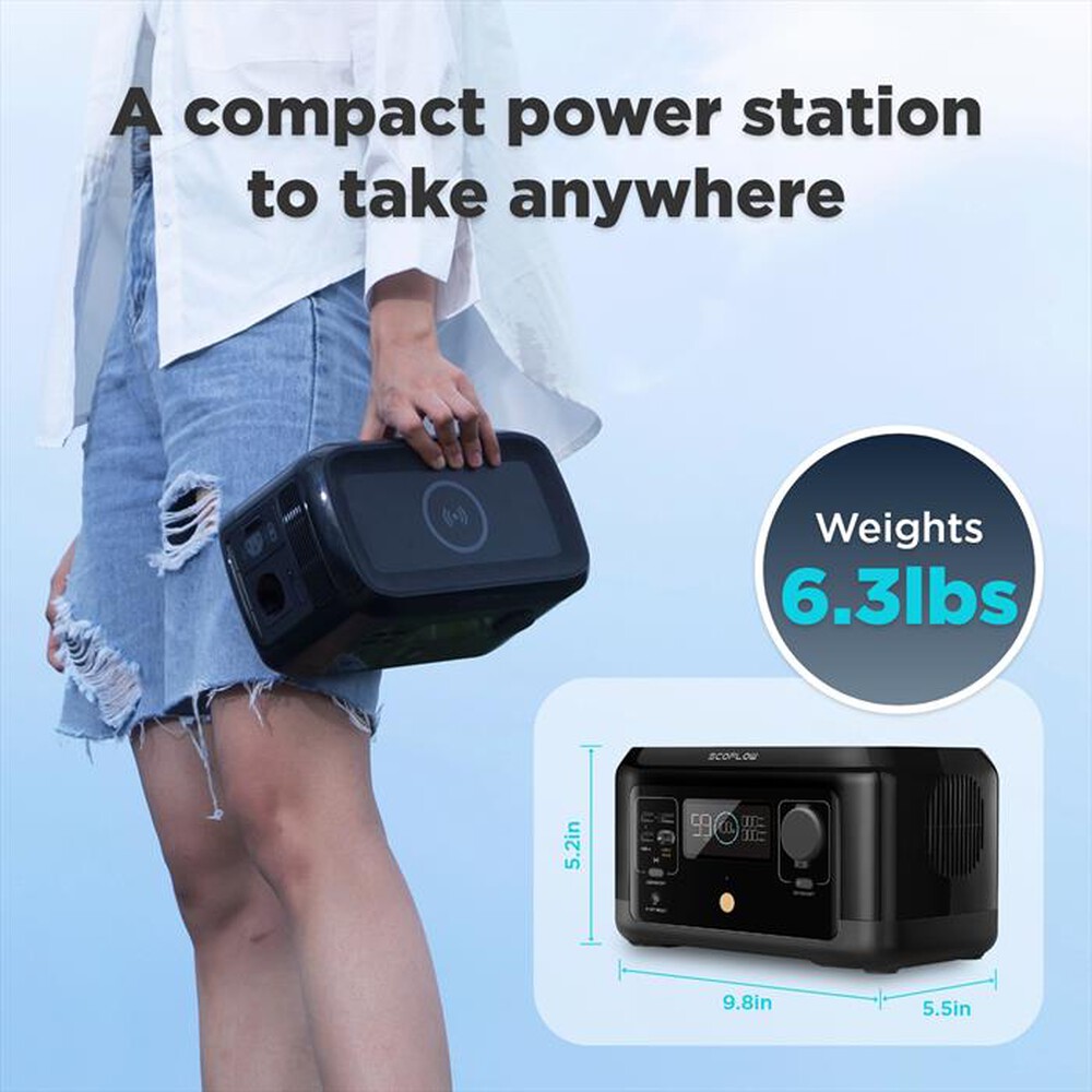 "ECOFLOW - Batteria portatile River mini wireless-nero"