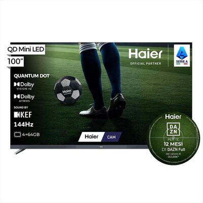 HAIER - Smart TV QD-Mini QLED 100" H100M96FUX-Nero
