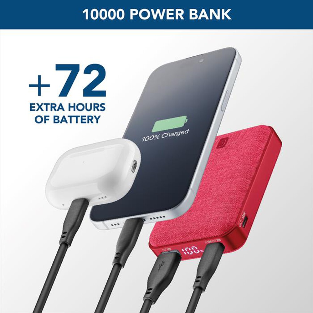 Immagine del prodotto CELLULARLINE - POWER BANK GLAM ROSSO-Rosso