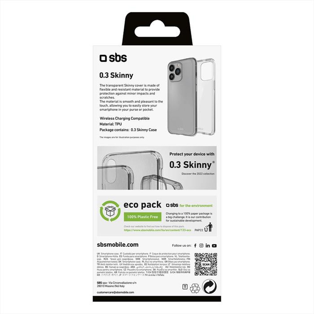 "SBS - Cover TESKINIP1461PT per iPhone 14 Pro-Trasparente"
