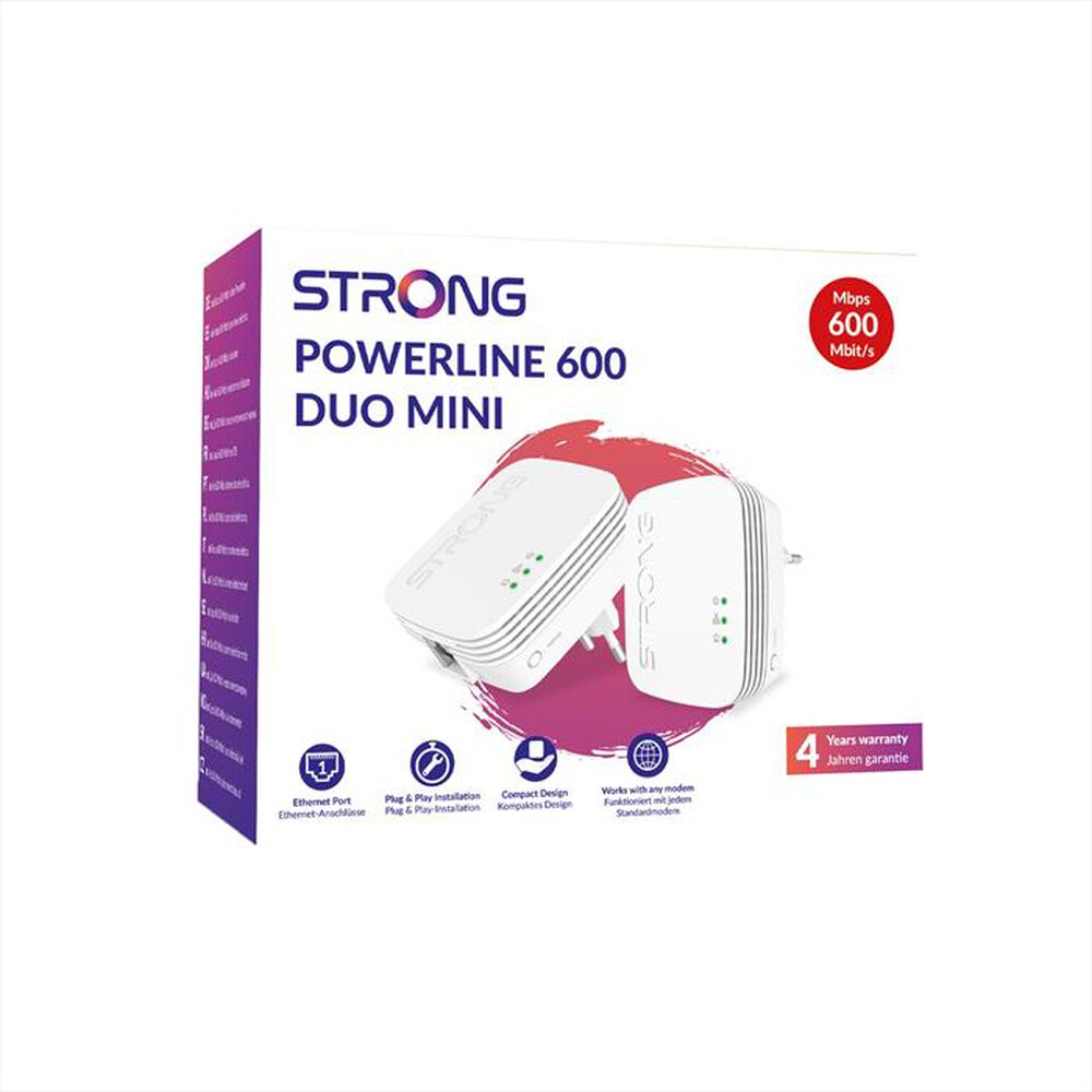 Immagine del prodotto STRONG - Kit di 2 adattatori Powerline 600 Mini PL600MDUO-BIANCO