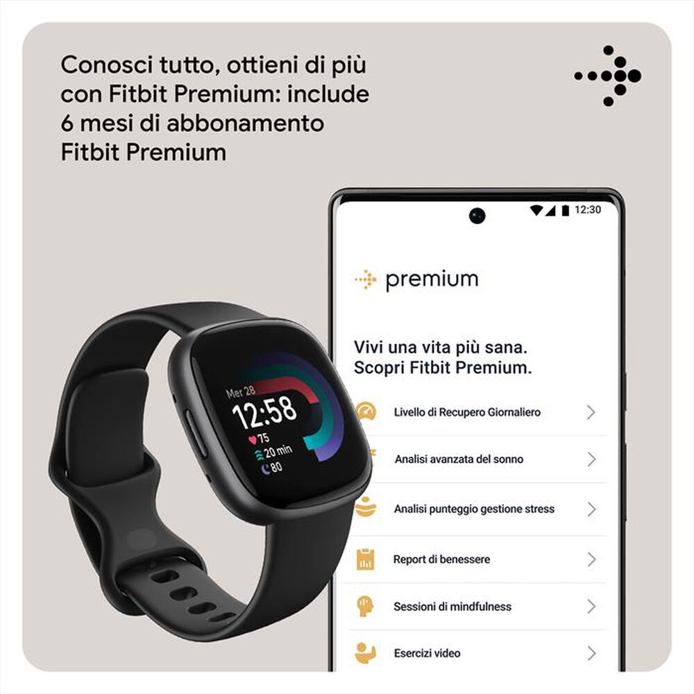 "FITBIT - VERSA 4 - FB523BKBK-NERO/ALL GRIGIO GRAFIT"