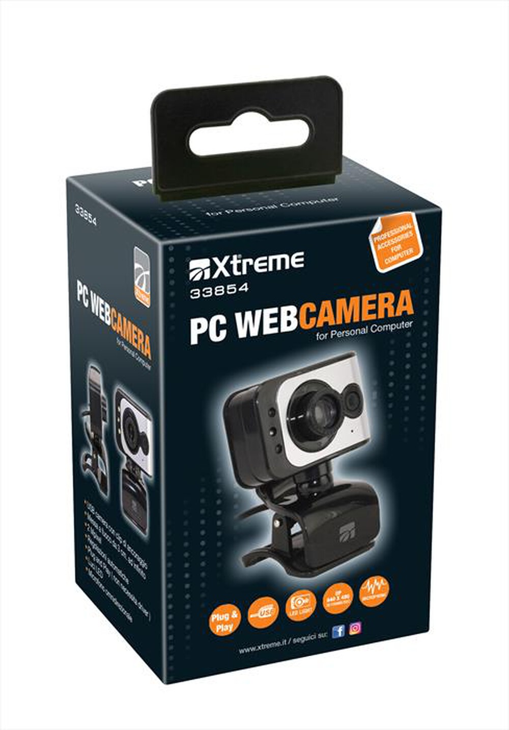 "XTREME - WEBCAM PC CON LED NOTTURNO-black/silver"