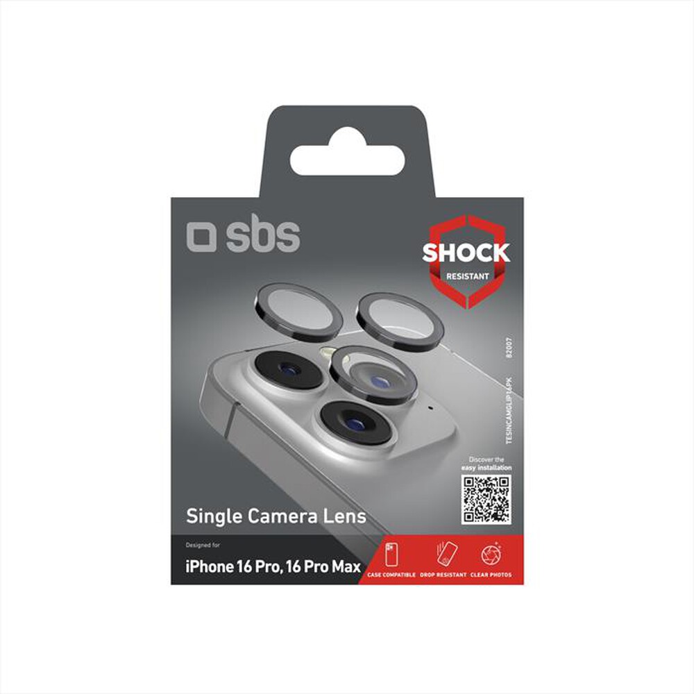 "SBS - Camera glass TESINCAMGLIP16PK iPhone 16 Pro/Max-Nero"