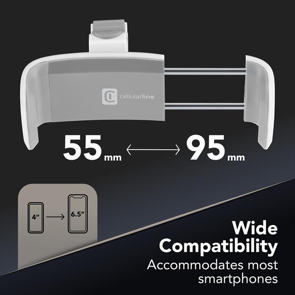 Immagine del prodotto CELLULARLINE - HANDYSMARTW Supporto auto Universale-Bianco