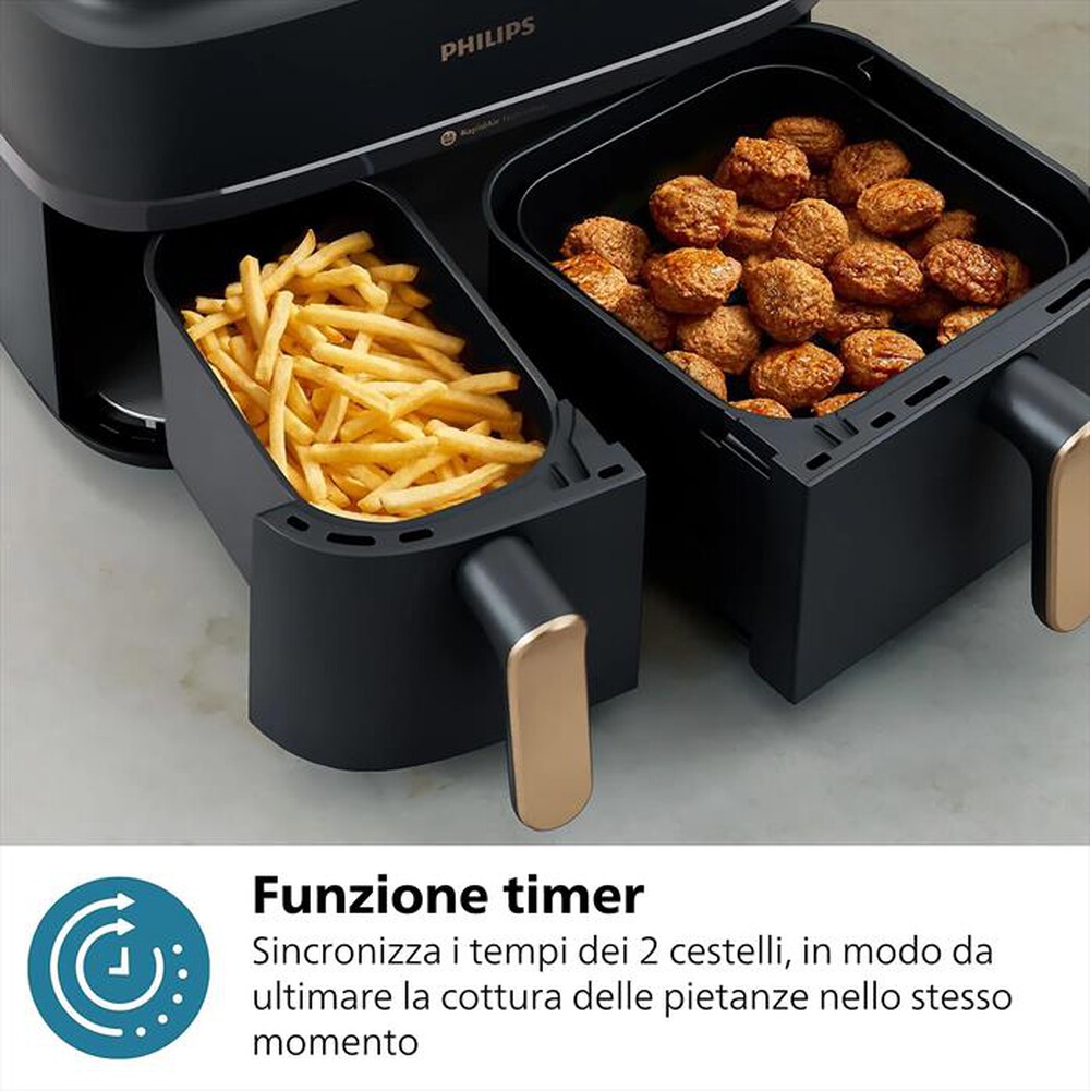 "PHILIPS - Friggitrice AIRFRYER SERIE 3000 DA 9L NA352/00-Nero/Oro"