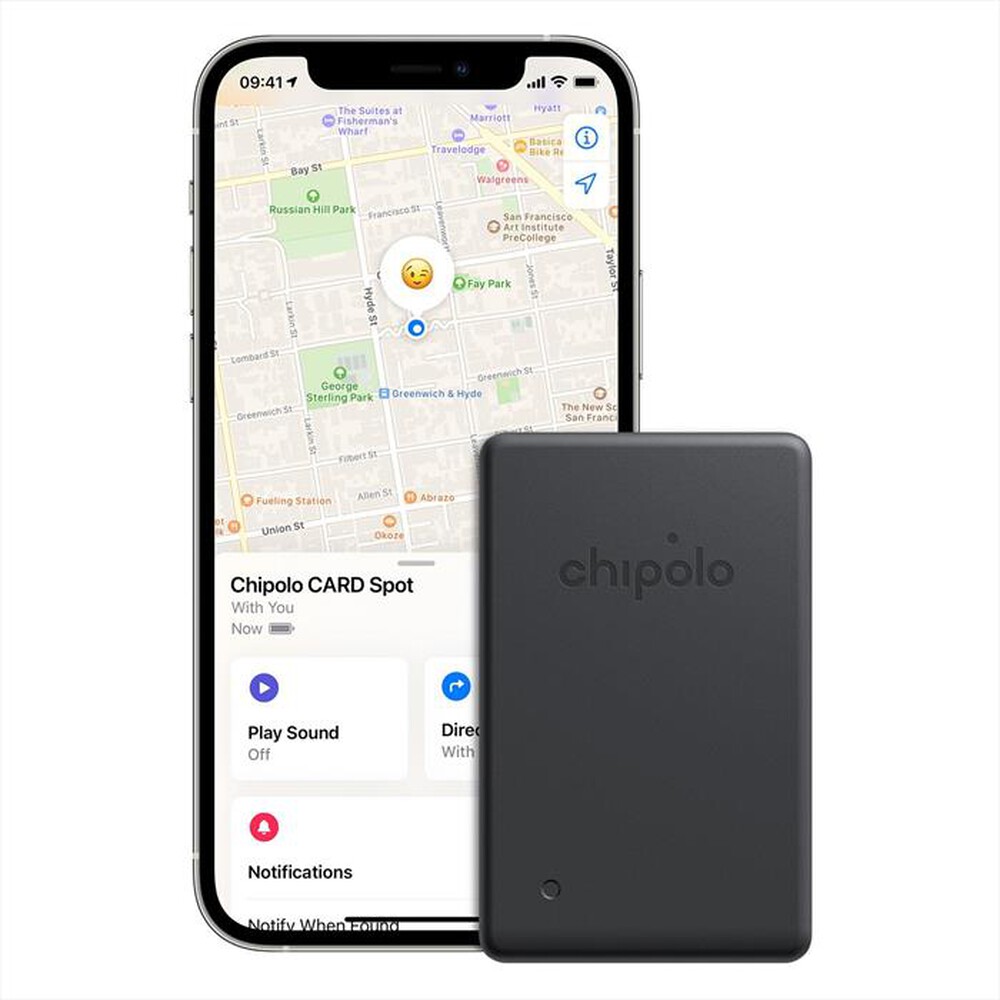 "CHIPOLO - Localizzatore Bluetooth CARD SPOT (2022)-Black"