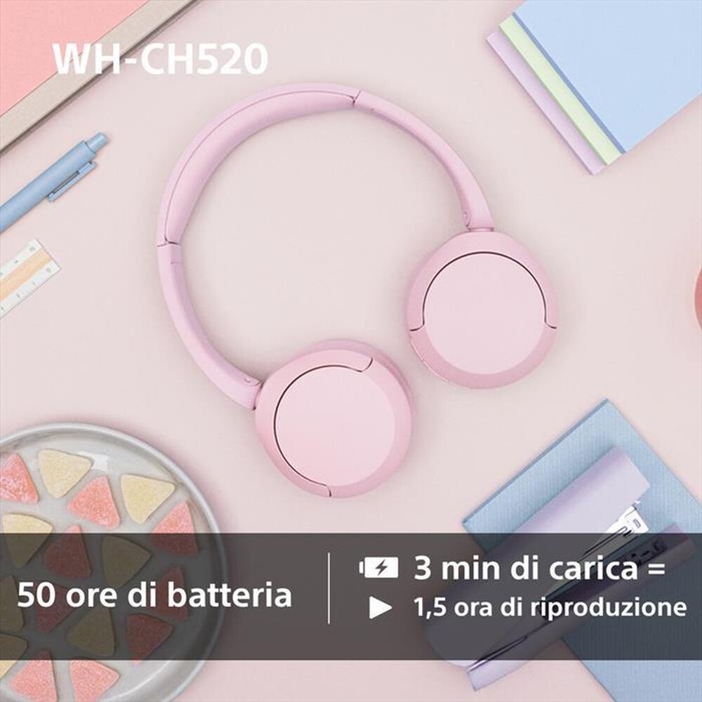Immagine del prodotto SONY - Cuffie Bluetooth On ear WHCH520P.CE7-Rosa