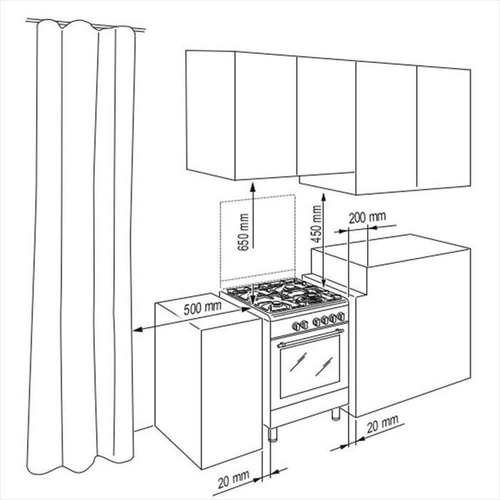 Immagine del prodotto DE LONGHI - Cucina a gas DGX 64 Classe A+-INOX