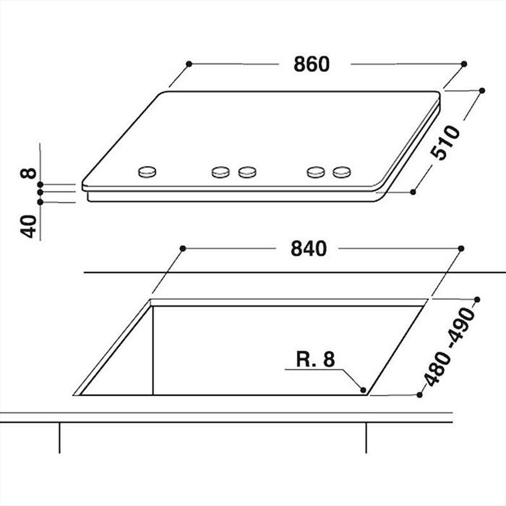 Immagine del prodotto WHIRLPOOL - Piano cottura a gas ELEMENTS GOA 9523/WH 86cm-Bianco