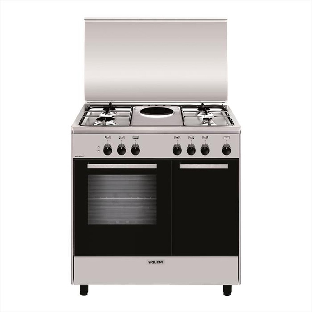 "GLEM GAS - Cucina a gas ed elettrica AR856EI Classe A-Inox"