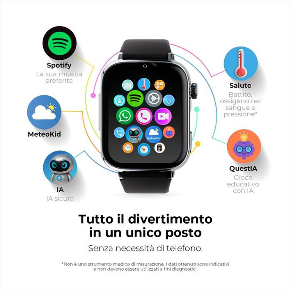 Immagine del prodotto SAVEFAMILY - Smartwatch SAVEWATCH PLUS 2-Argento/Black is Black