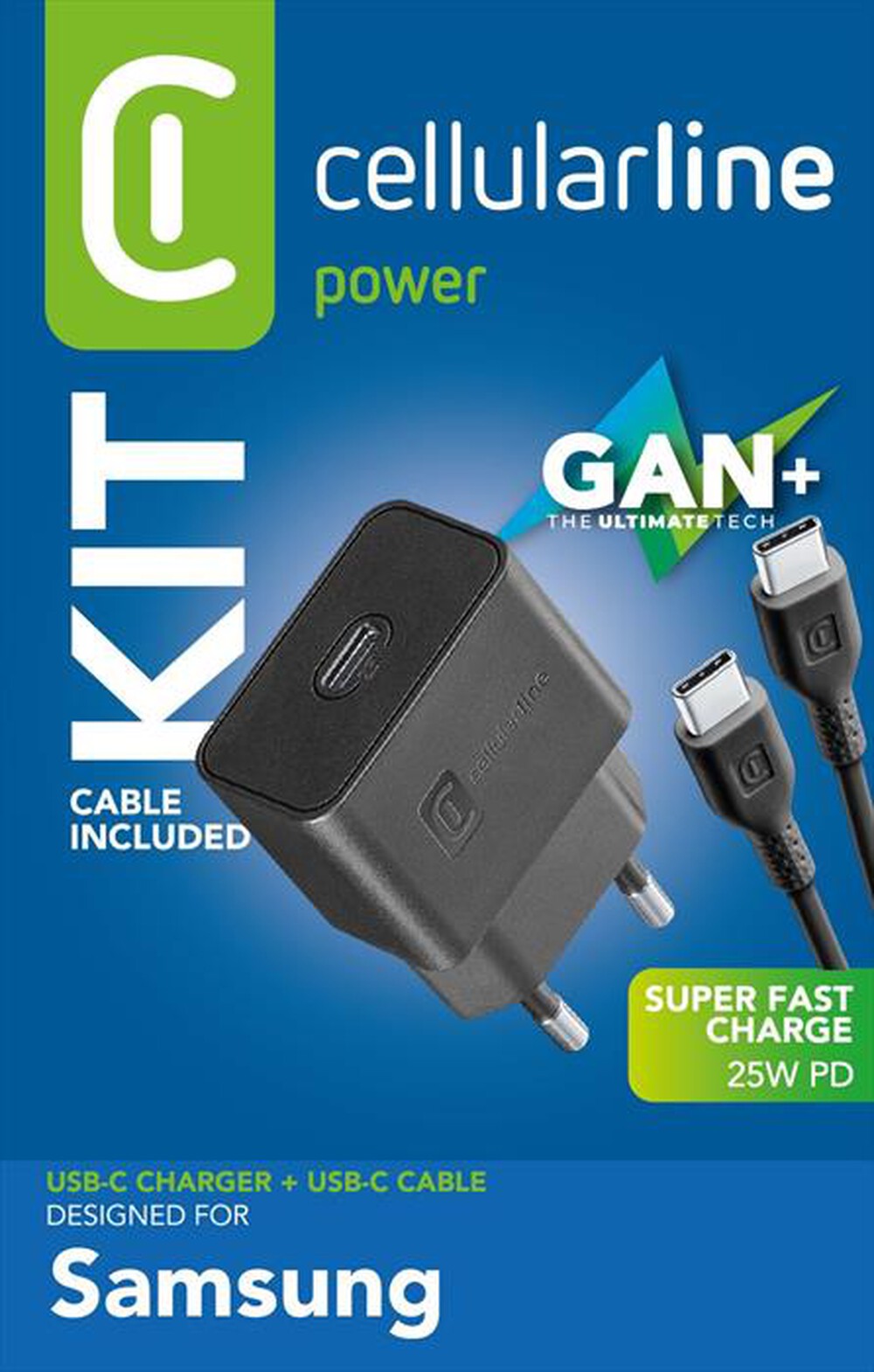 Immagine del prodotto CELLULARLINE - ACHSMKITC2CPD25WK-Nero