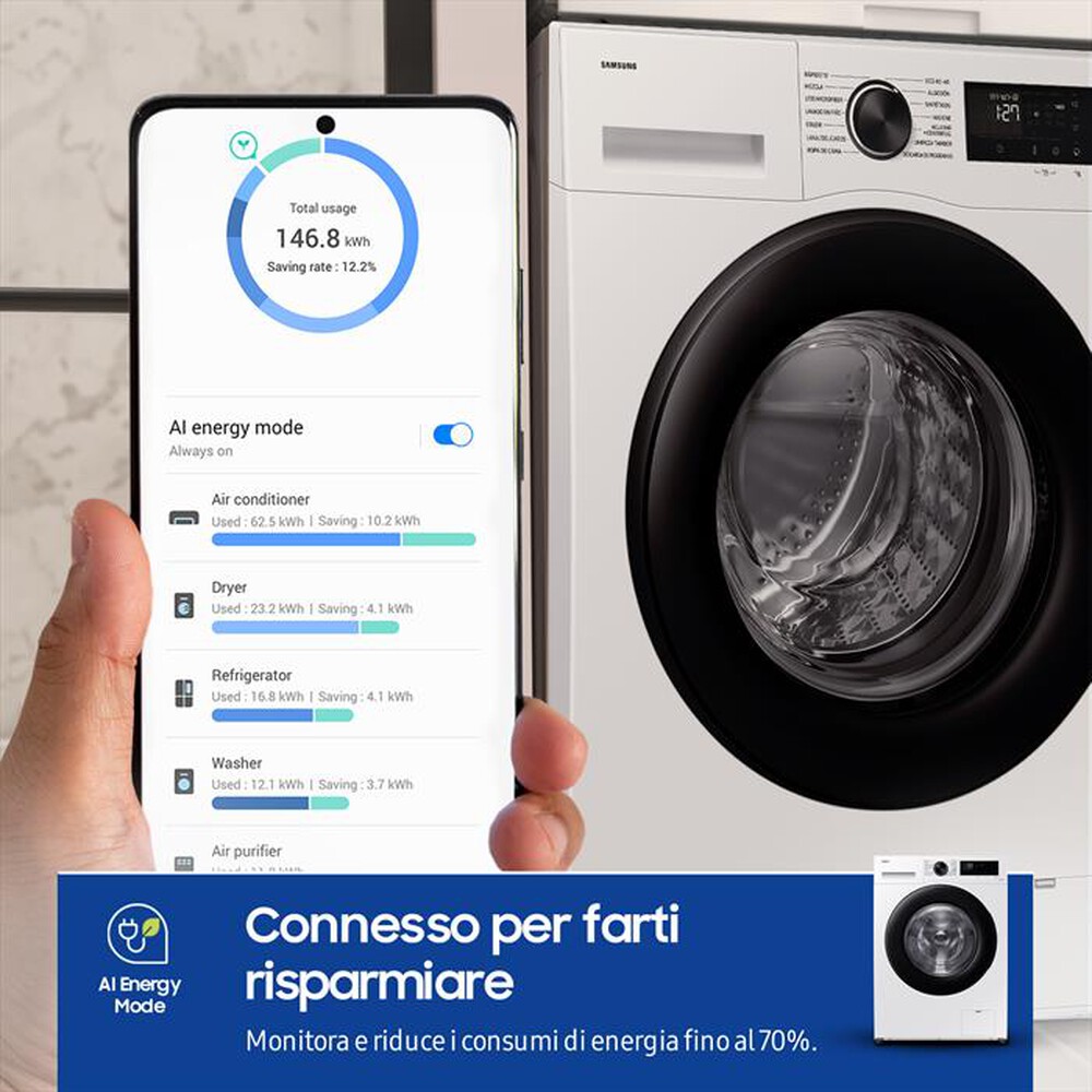 "SAMSUNG - Lavatrice WW80CGC04DAEET 8 Kg Classe A-bianco"