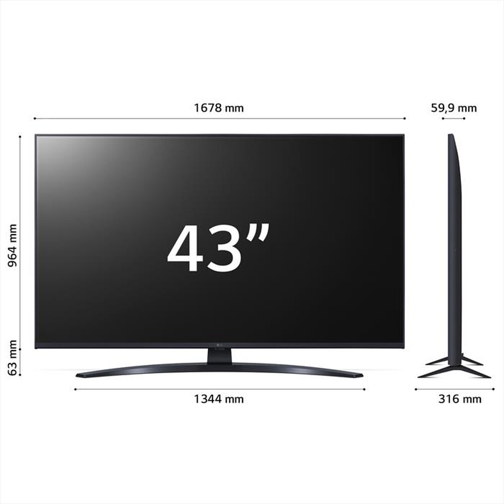 "LG - Smart TV LED Serie UT81 UHD 4K 43\" 43UT81006LA-Blu"